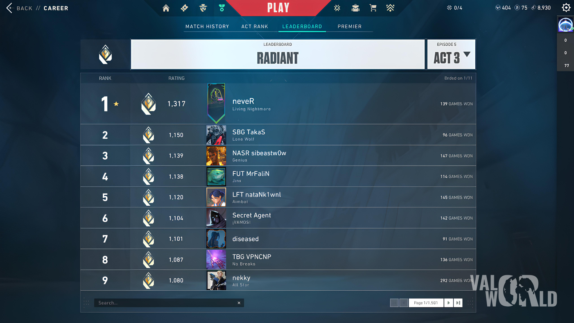 Патч (patch) ВАЛОРАНТ 5.08 Leaderboard